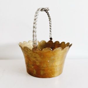 Vintage Brass Scalloped Basket